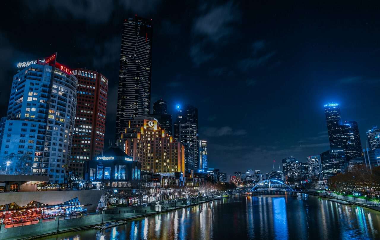 Melbourne skyline at night