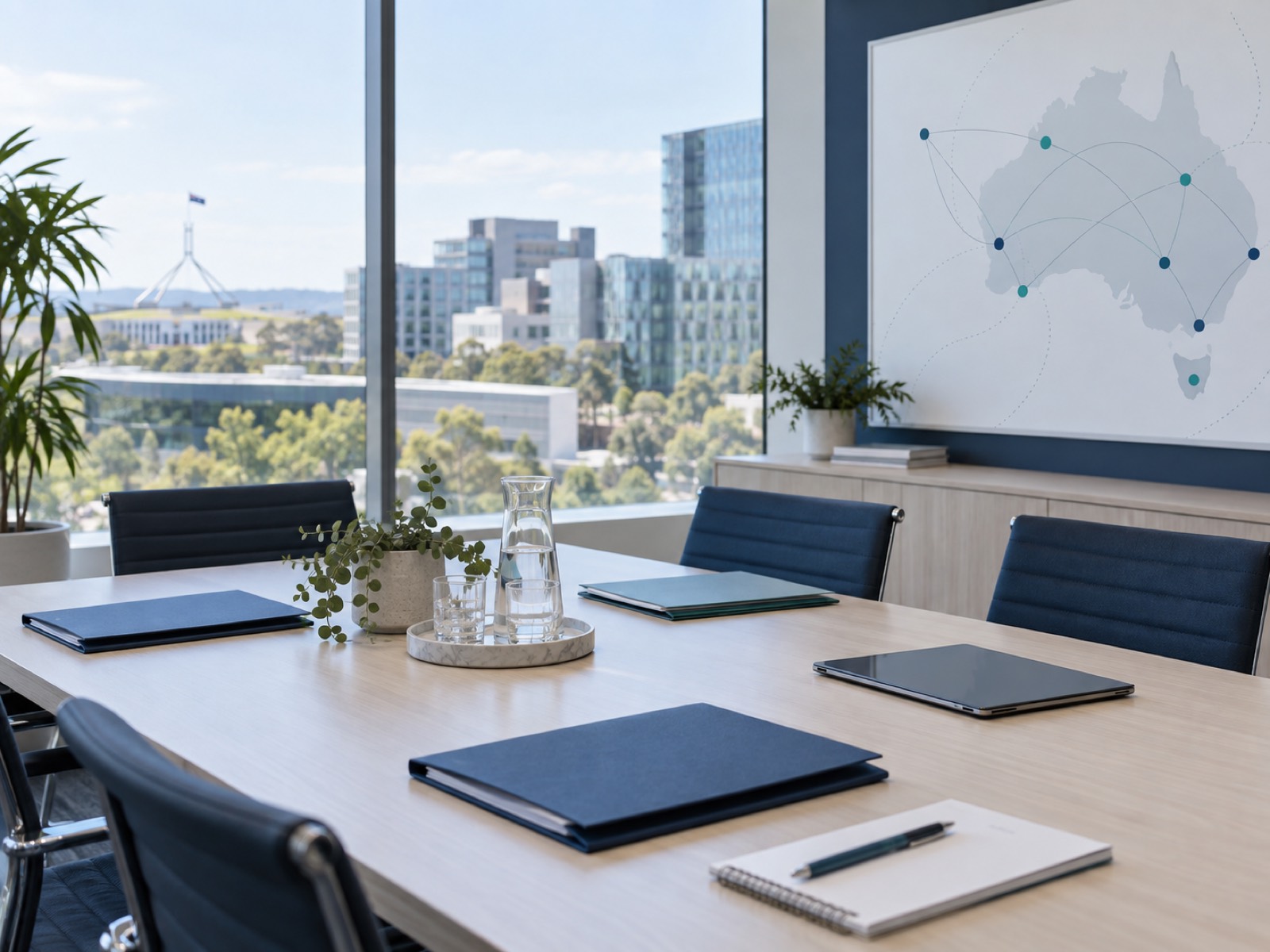 Australian clinical research coordination setting with an abstract national study network visual